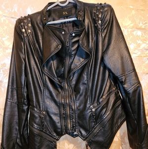 Leather fitted jacket